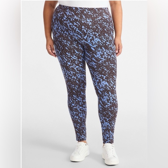 Terra & Sky Pants - Terra & Sky Women's Plus High Waist Ankle Leggings 1X 16W-18W Snake Blue NWT 27”